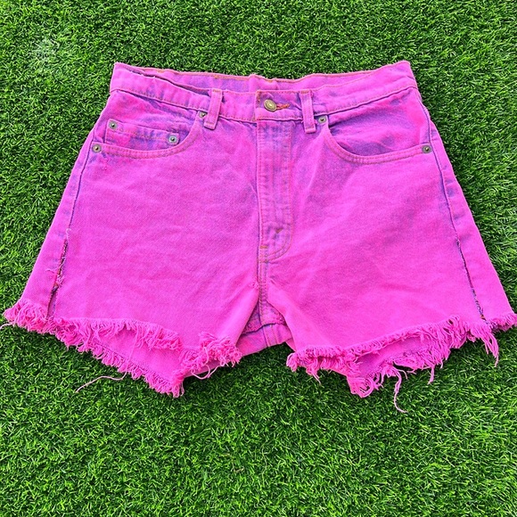 Levi's Pants - LEVIS Pink Cut Off Denim Shorts size 30